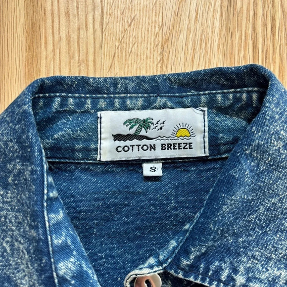 Vintage  Cotton Breeze Acid Wash 100% Cotton Jacket Coat Long Sleeve Shirt - Picture 2 of 10